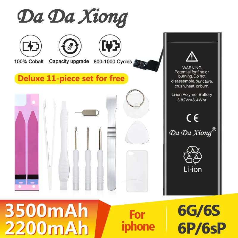 

2019 Original Mobile Phone Polymer Battery For iPhone 6 6s s Plus Replacement Batterie High Capacity Bateria Gift Tools+Stickers