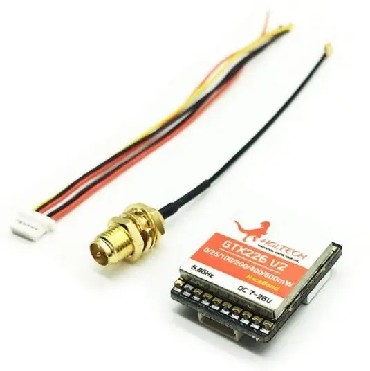 

HGLRC GTX226 V2 5.8G 48CH PIT/25mW/100mW/200mW/400mW Switchable FPV Transmitter VTX RP-SMA/SMA Female Support OSD Transmitter