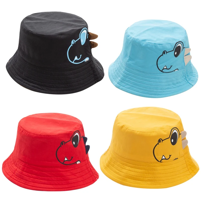 

1Pcs Cartoon Dinosaur Soft Cotton Summer Baby Sun Hat Infant Boys Girls Bucket Hat Denim Cotton Toddler Kids Tractor Cap