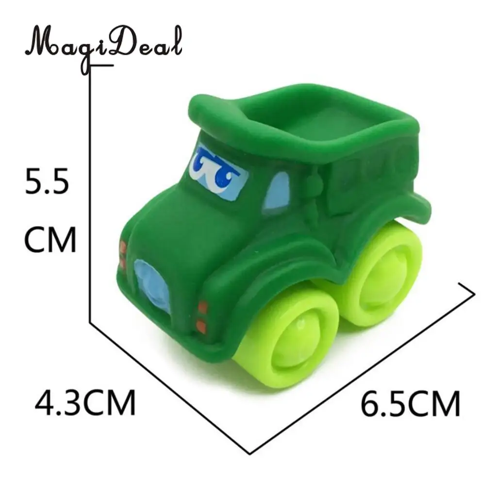 MagiDeal Hot Sale 6 Pieces Kids Children Baby Rubber Plastic Model Car Vehicle Educational Toy Great Birthday Christmas Gift