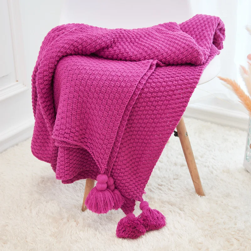 Твердые кисточкой одеяло крест тканый диван пледы вязаное одеяло с декоративной бахромой легкий для кровати гостиной диван Декор