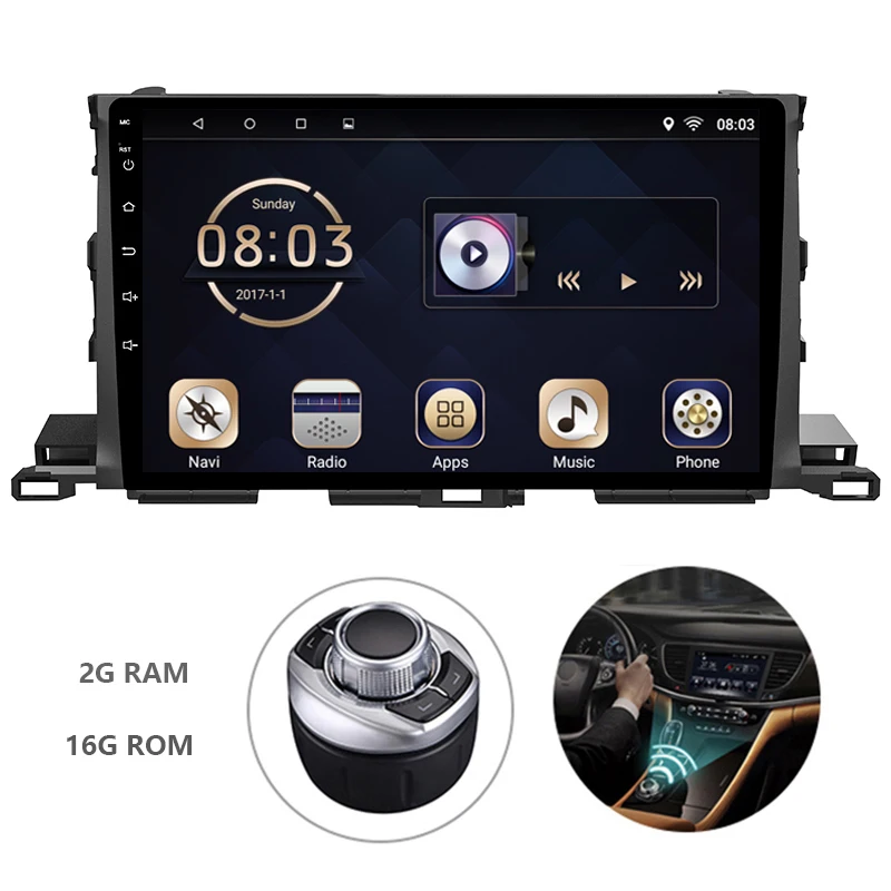 

Android 7.1 One Din Car DVD Multimedia Audio Radio Player For TOYOTA Highlander 2015-2017 With Mirror Link/Bluetooth And Canbus