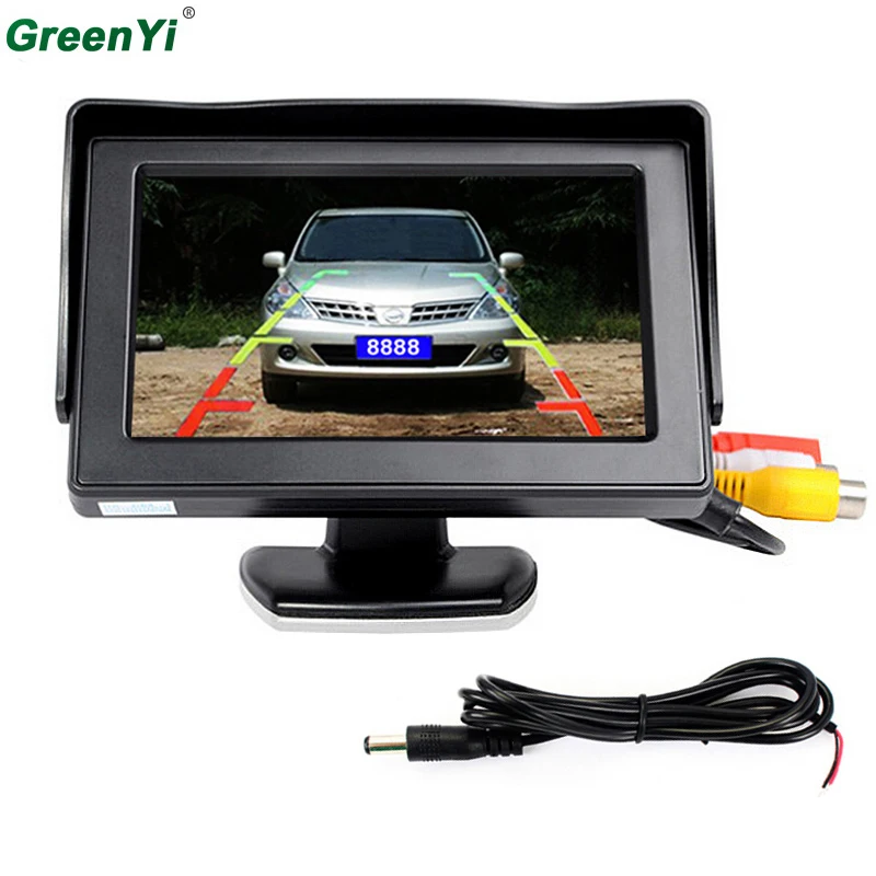 

3 in 1 Car Video Parktronic Parking Assist System, 4.3 Desktop Car Monitor + 1 Rear&Front View Camera + 6 Sensors Parking Sensor