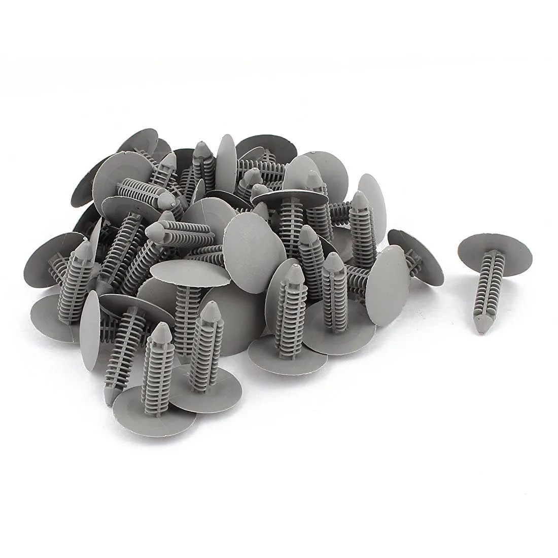 50 Pcs Gray Black Plastic Rivets Fastener Fender Bumper Push Pin Clips