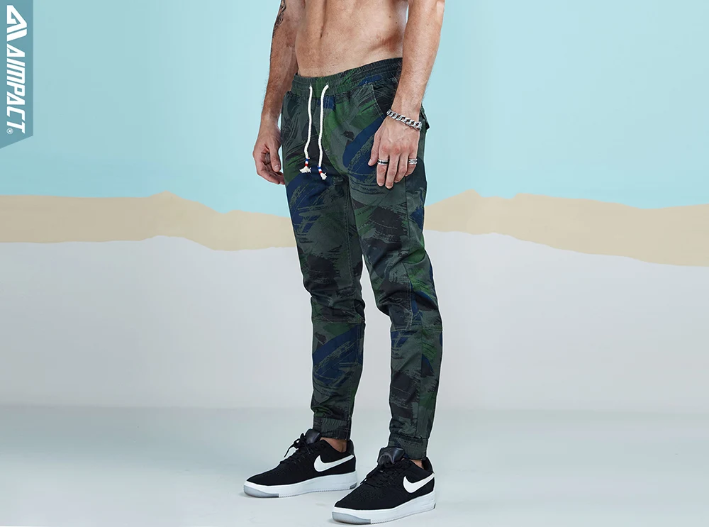 Aimpact 2018 Spring Men Casual Fashion Camo Jogger Pant Man Cotton Fitted Trace Twill Pant Male Straight Tapered Trousers AM5011 (8)