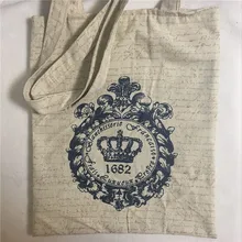 Yile хлопок белье подкладка эко торгового сумка печати Винтаж Корона 173212