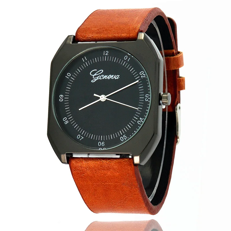 

Top luxury brand women watch Unisex neutral couple watch Geneva vintage wide belt men watches fashion quartz lady watches clock