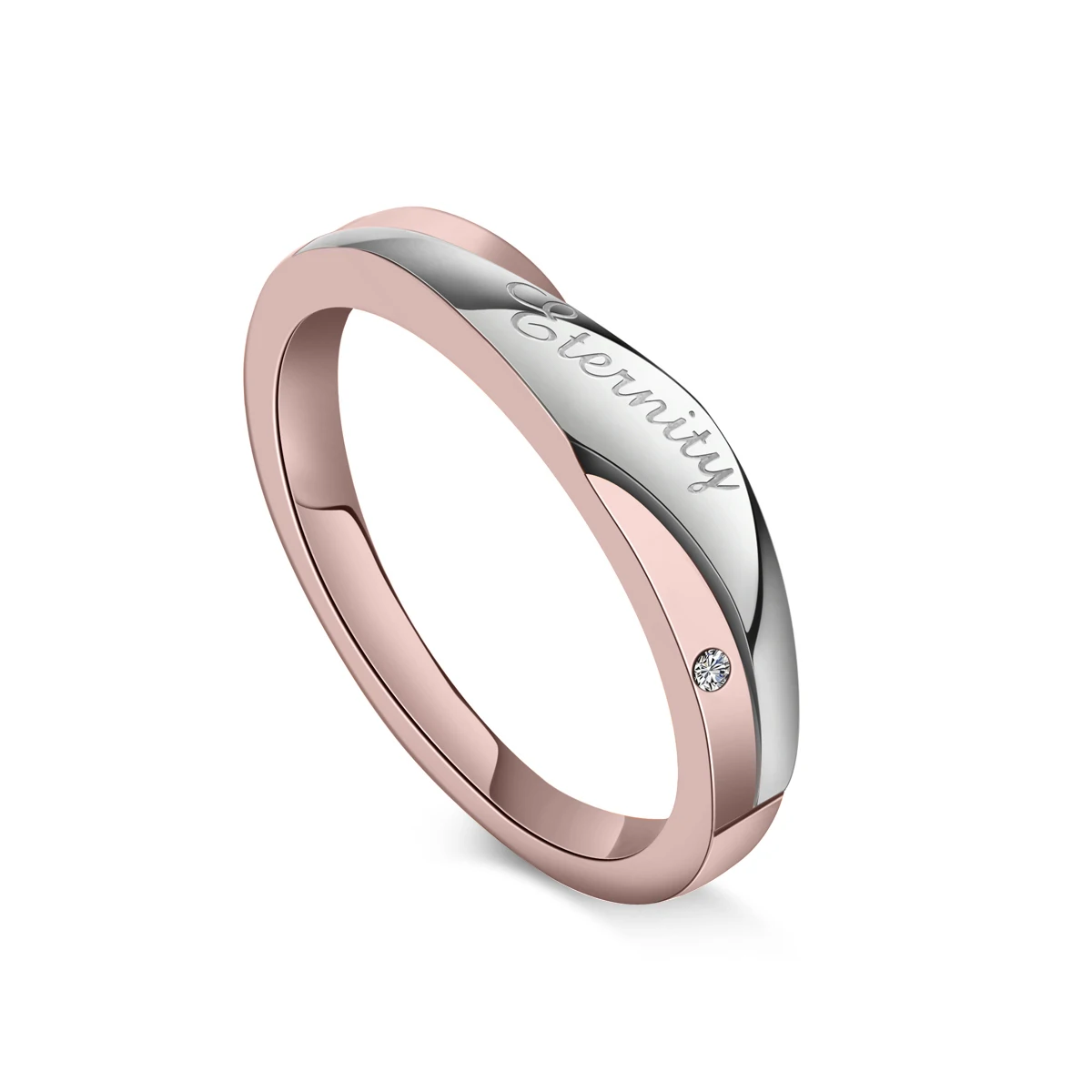 

ZINDOV Rose Gold Rings For Women Stainless Steel Cubic Zirconia Gunmetal Eternity Fashion Trendy Wedding finger Ring Jewelry Men