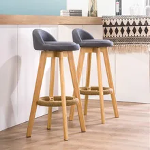 Барный стул из массива дерева высокий стул современный минималистичный барный стол и стул тыльная стул для отдыха барный стул