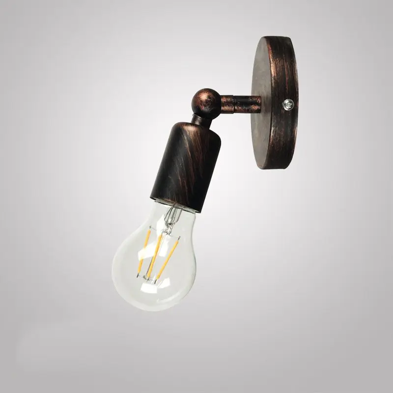 Retro wrought iron adjustable wall light Creative industrial Wind E27 single head antique wall lights for bedside aisle Coffee