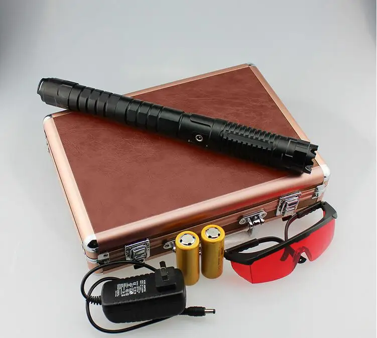 

Burning Blue Laser Pointer Flashlight sight Torch 445nm 10000m Focusable Lazer burn match candle lit firecracker