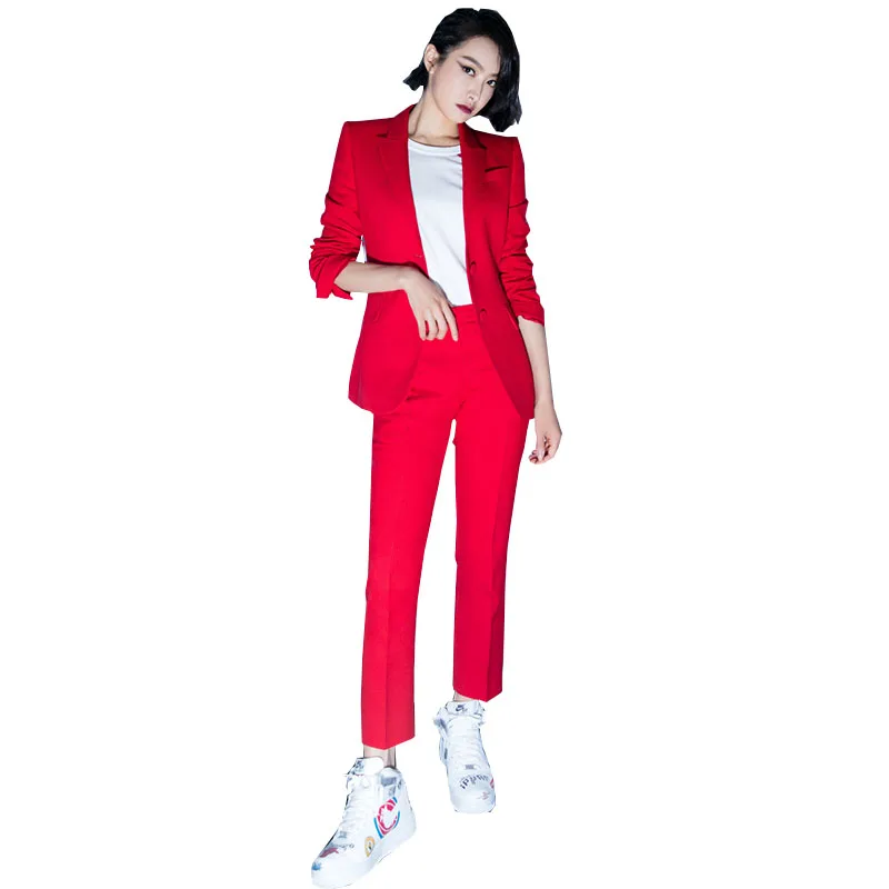 womens red suit