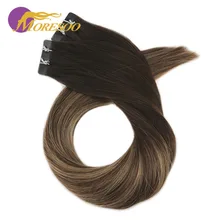 Moresoo 14-24 дюймов черный корень цвет ленты в человеческих волос для наращивания кожи Уток Remy бразильские накладные волосы 2,5 г/шт. 25 г-100 г