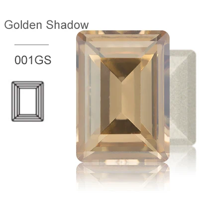 Прямоугольный Клей для страз Decoratio стеклянные кристаллы, стразы, аппликация для одежды, блестящие стеклянные стразы, камни, свадебное платье - Цвет: Golden Shadow