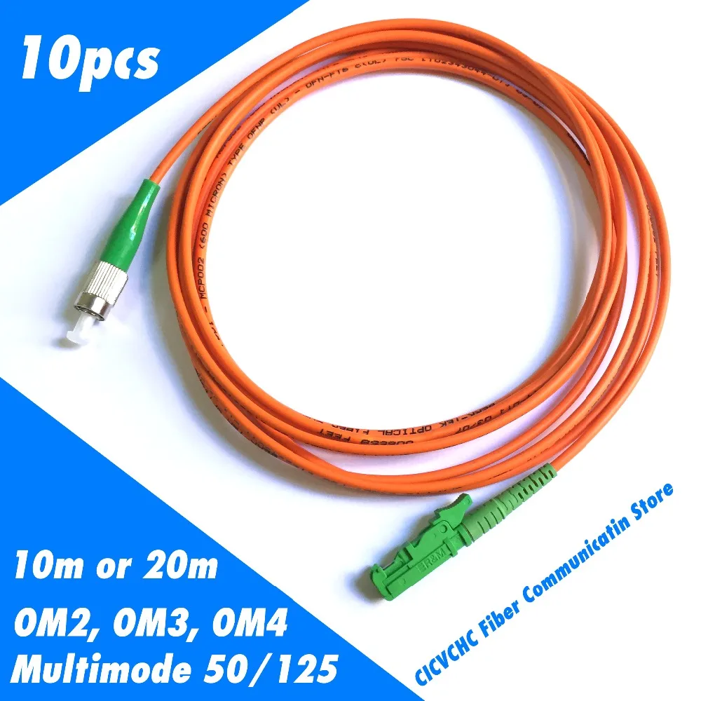 

10pcs FC/APC-LSH(E2000)/APC-Multimode(50/125) OM2, OM3, OM4-10m, 20m Length-3.0mm Cable / Jumper