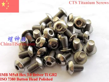 

Titanium screws M5x8 ISO 7380 Button Head Hex 3.0 Driver Ti GR2 Polished 10 pcs