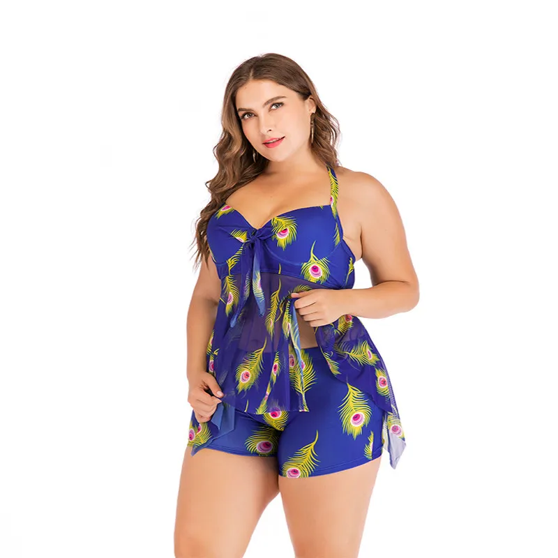 Women's Separate Tankini Set Plus Size 4XL Swimming Suit Swim Dress Swimsuit Bikini Bather Push Up Padded Swimwear Bathing Suit