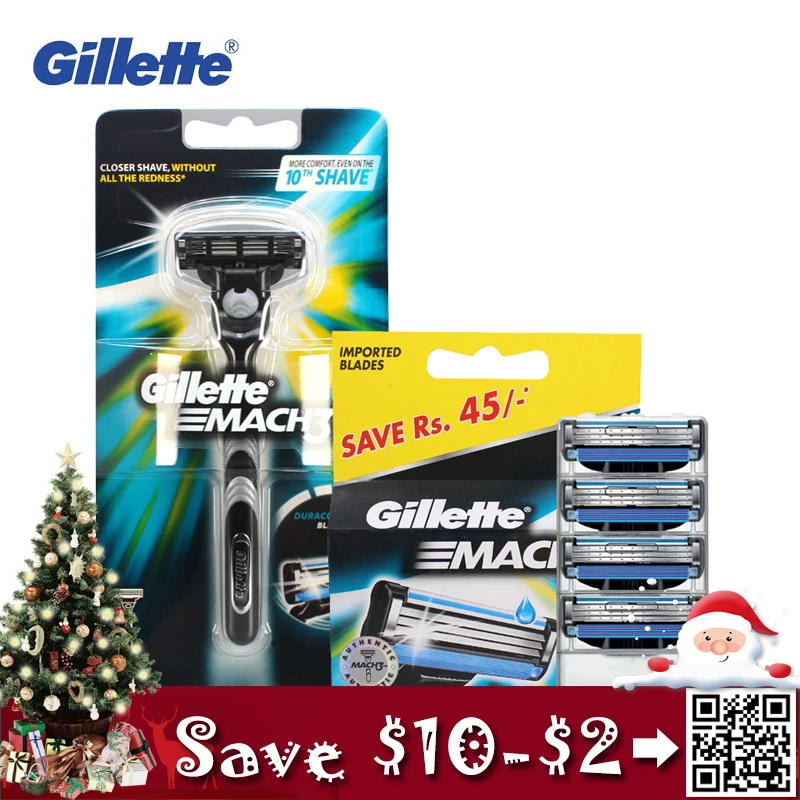 Original Gillette Mach 3 Shaving Razor Blades Brand Mach3 For Men Beard Shave Blade Razor Travel Box Shaving & Hair Removal