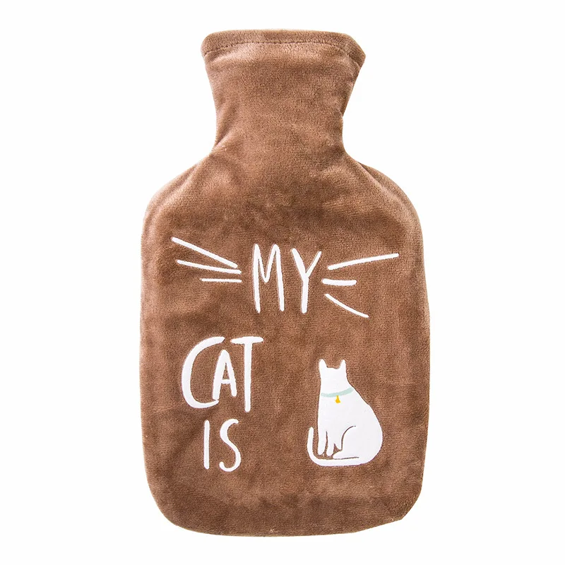

Cute Hot water bottle large abstract cat filling-water hand warmer hot water bag warm Plush hot water bag