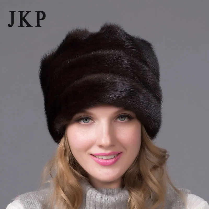 

JKP 2018 real Mink Fur Female Hat Winter Full Fur Hat Flower New Arrival Quality Multi Colored Female Luxury Fur Hat DHY-47