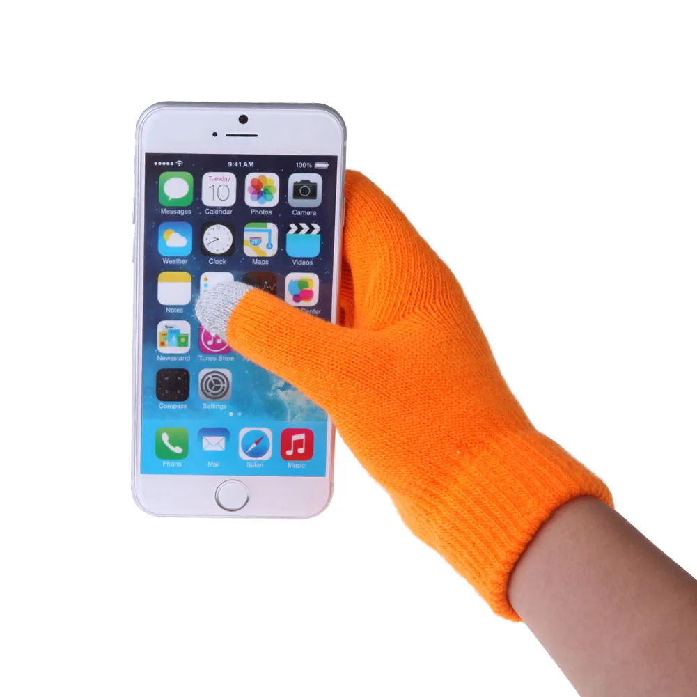 Новые Волшебные перчатки для сенсорного экрана, вязаные тянущиеся перчатки для смартфона, для взрослых, один размер, зимние теплые вязаные перчатки для сенсорного экрана
