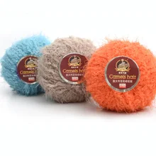 Wholesale 50g/ball DIY Blended Soft Camel Hair Yarn Silk Cotton Yarn Wool Cashmere Yarn Hand Knitting Crochet Wool Thread JO001