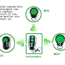 Мерлин M832 M842 M844 двери гаража 230 т 430r запасной пульт дистанционного управления подходящий