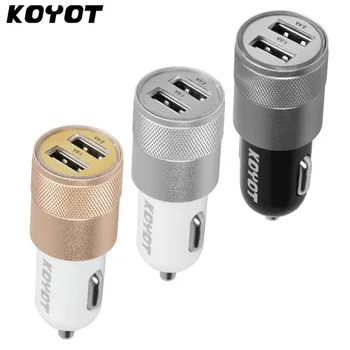 KOYOT Dual USB Car Charger for Iphone 6 6s Plus 5s Universal Car Phone Charger For Ipad USB Adapter For Samsung USB Cigar Socket