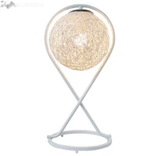 Современный минималистичный подарок красочные пеньковые шаровые настольные лампы для защиты глаз спальня кабинет прикроватный Настольный светильник украшение приспособление