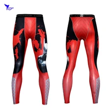 Быстросохнущие компрессионные брюки для бега мужские Спортзал Фитнес Бег Леггинсы 3D печатных дышащие колготки спортивные брюки Одежда