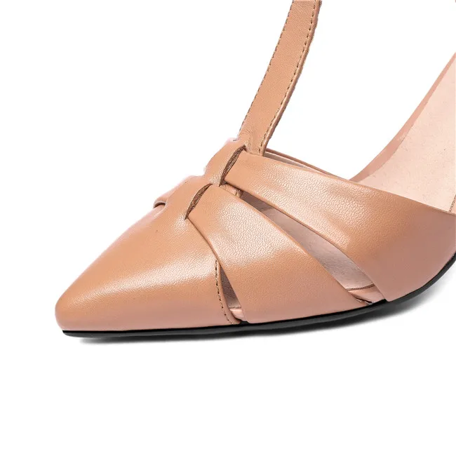 YMECHIC/женские модельные туфли с Т-образным ремешком и острым носком на высоком массивном каблуке; цвет коричневый, черный; женские туфли-лодочки в гладиаторском стиле с ремешком на щиколотке размера плюс