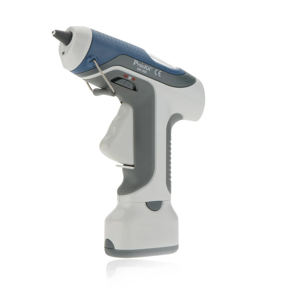 

Pro'sKit GK-368 7W 6V Hot Melt Glue Gun Battery Cordless hot glue gun+ 3pcs 7mm Sticks LED Lighting For DIY Model Craft Repair
