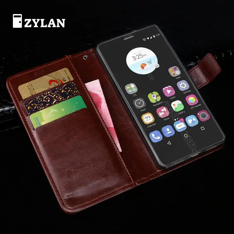 ZYLAN флип Капа для Coque zte Blade Z10 Чехол кожаный и силиконовый кошелек Подставка Сумка