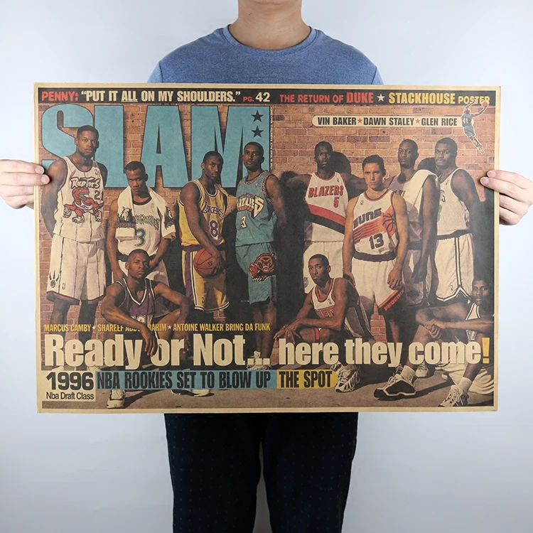 Винтажный баскетбольный мяч NBA 1996 постеры для украшения дома антикварный постер