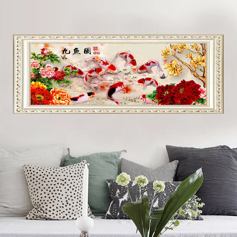 

NINE FISHES DIY Diamond Painting 35x80cm,Diamond accessories,Diamond Embroidery,5D Full Round Diamond Painting Cross Stitch