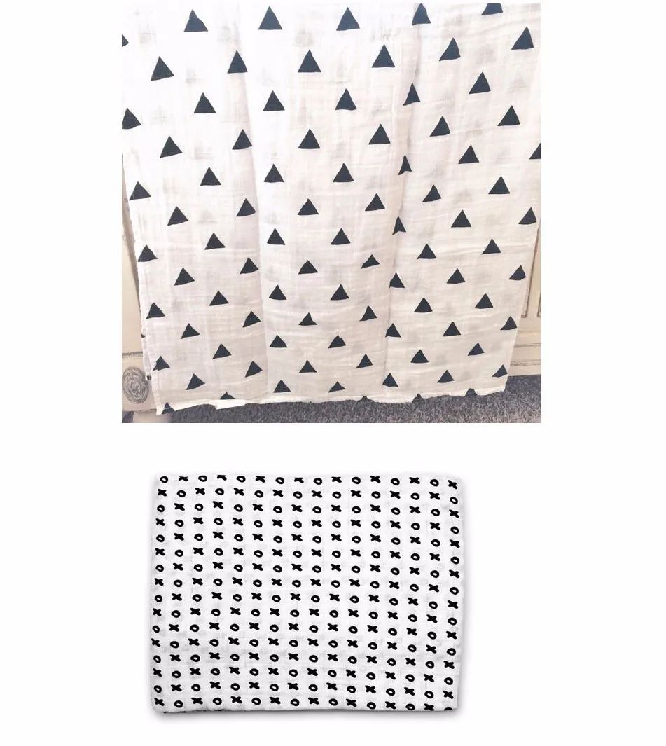 Новое одеяло для новорожденного пеленать набор носков до лодыжек Пеленальное Одеяло из муслина просто черно-белый стиль