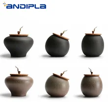 Винтаж Японский стиль грубая Керамическая пиала керамиковая чайница чайный набор кунг-фу контейнеры для чая кофе орехи хранения бутылки закупориваемая банка домашний декор