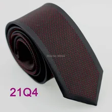 Yibei Coachella Галстуки мужские узкий галстук Дизайн границы черный с красными пятнами в горошек микрофибры галстук мода Slim Tie