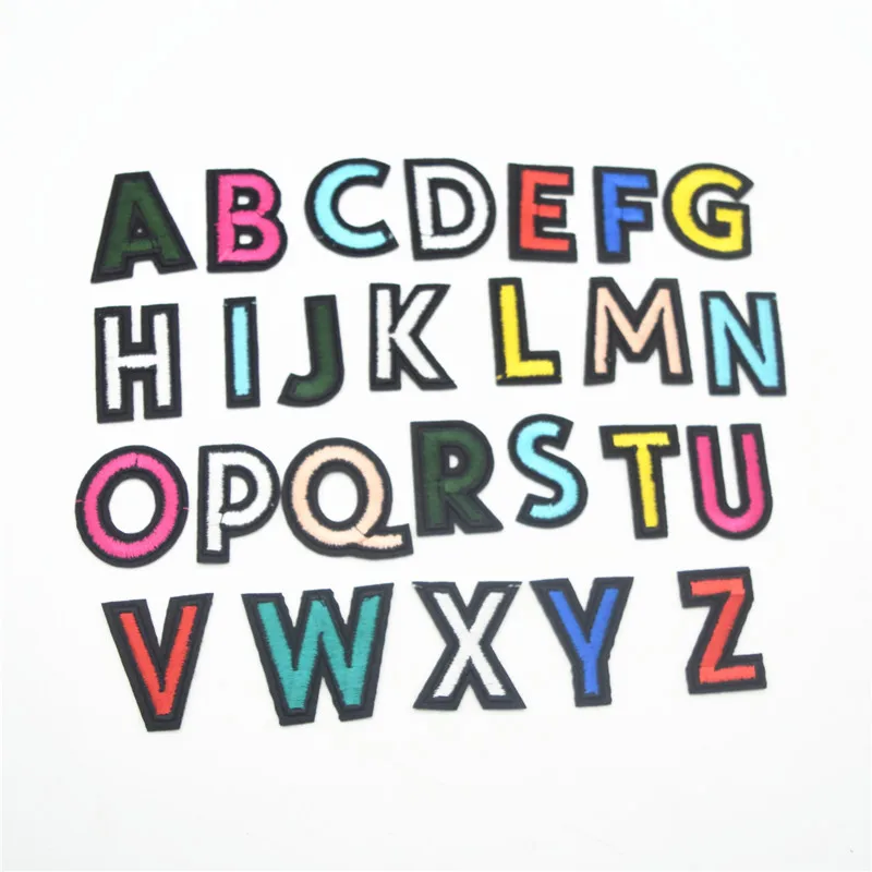 260pcs Letter A-Z Embroidered Colorful Alphabet English DIY Applique Patch | Дом и сад