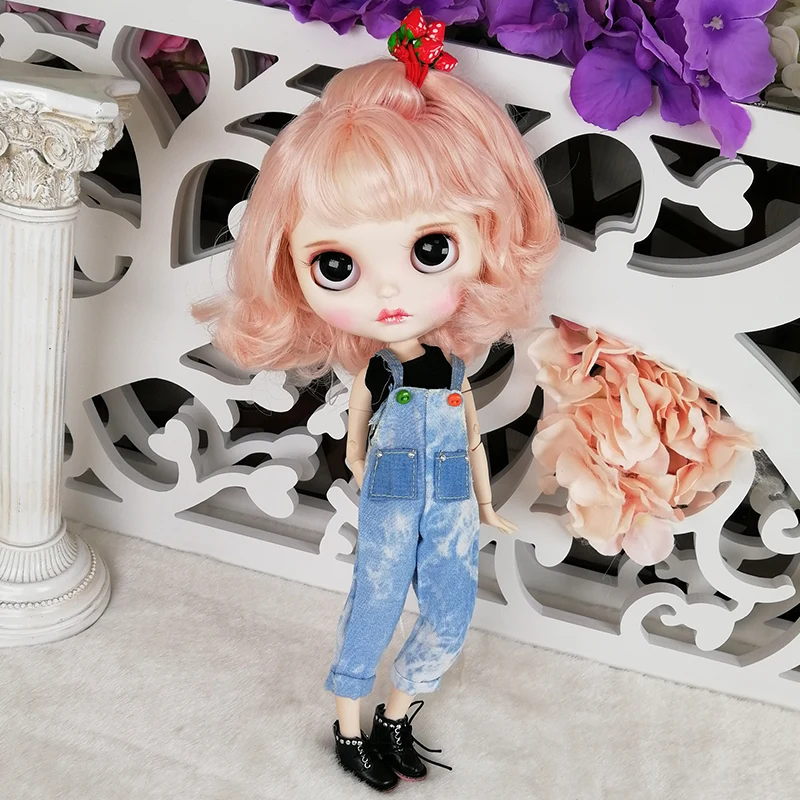 Ледяная кукла DBS Blyth 1/6 bjd белая кожа для суставов тела розовые волосы матовое лицо