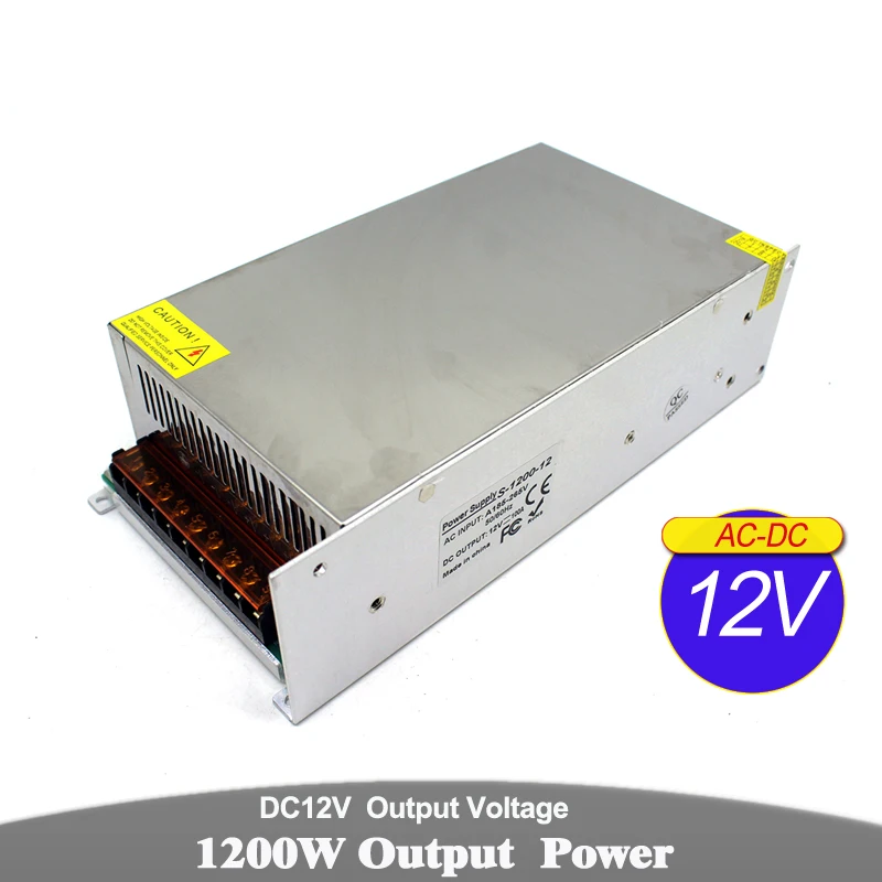 Блок питания DC 12V 13,8 V 15V 18V 24V 27V 28V 30V 32V 36V 42V 48V 120W 200W 360W 500W 600W 800W 1000W световой трансформатор 1200 Вт