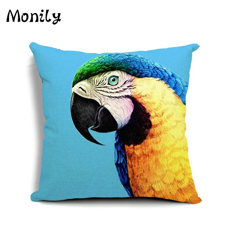 Colourful Cushion Cover Lovely Parrot Pillow Covers Migratory bird