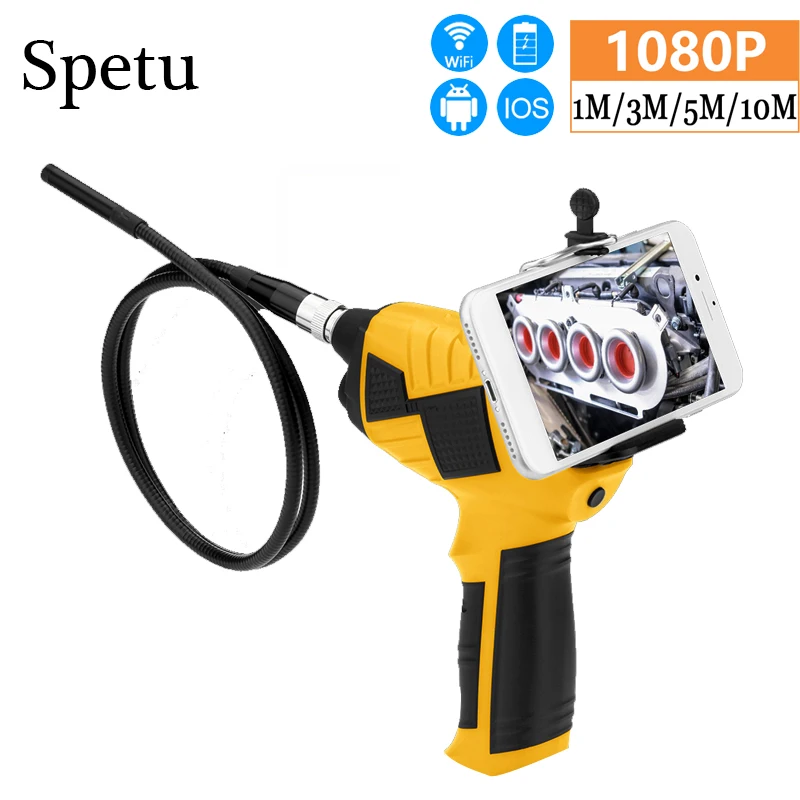 

Spetu 1080P HD WIFI Car Endoscope 8mm Endoscope Camera Android Handheld 1/3/5/10M Inspection Camera Snake Hard Endoscopio
