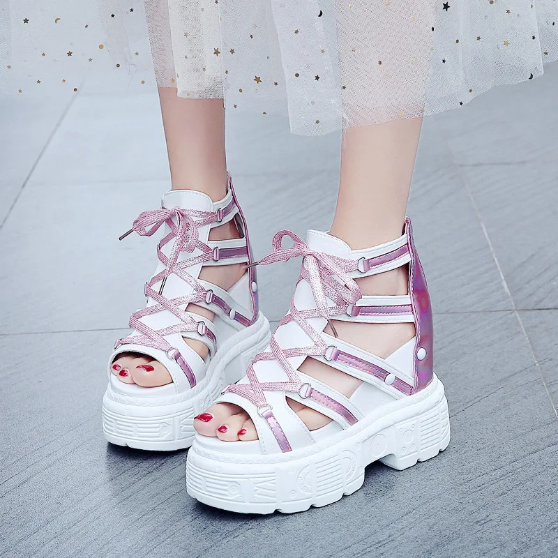 Shoes Summer Platform Sandals Women 2019 Fashion Roman Chunky Sandals Women Wedges High Heels Shoes Casual Woman High Top Sandal