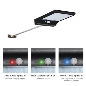 

36LED Remote Control To Adjust Warm/Cold White Solar Power Street Light Outdoor Sports Induction Garden Decorative Wall Lamp