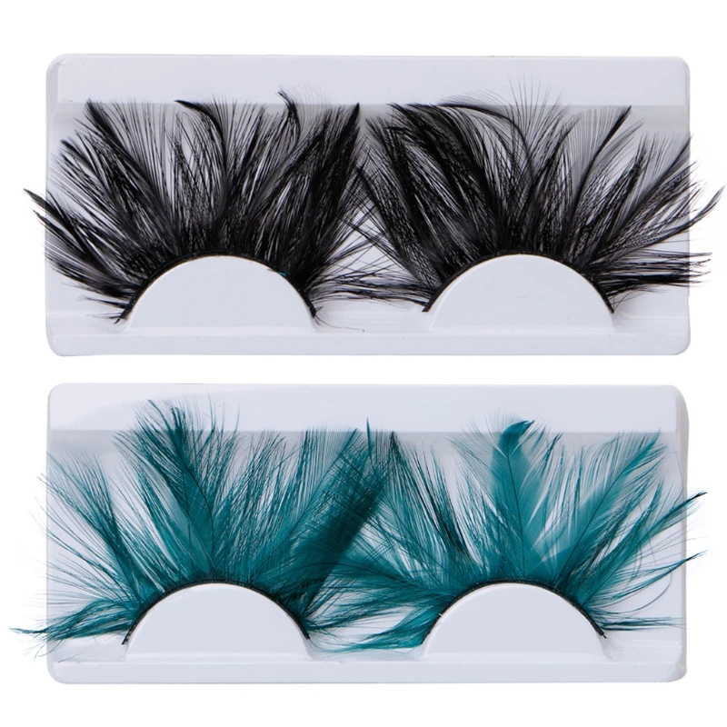 

Fashion Party Club Feather Makeup False Eyelashes Exaggeration 1 Pair Eye Lashes Soft Extension Cosmetic Tool For Women New