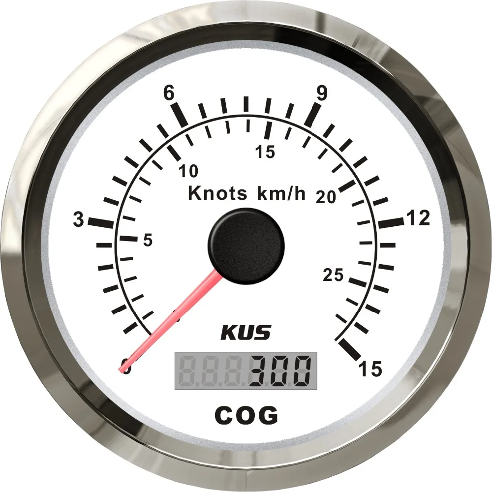

85MM KUS 0-15 KNOTS Universal GPS Speedometer For Marine Boat Vessels 12V 24V Red and Yellow available Backlight