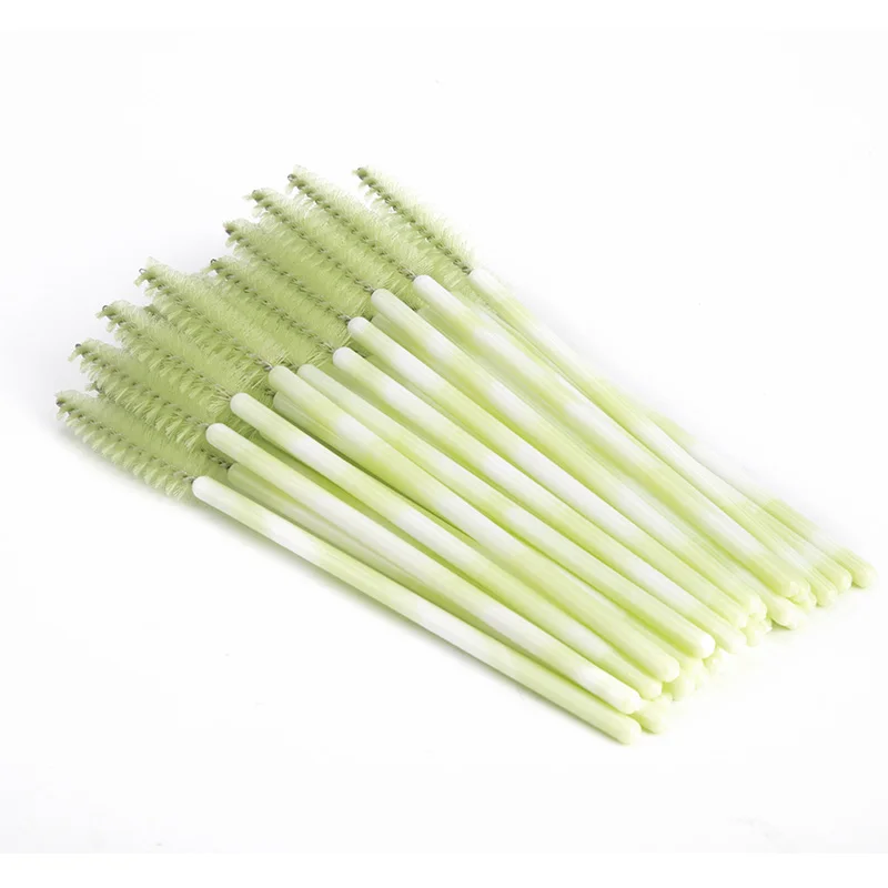 Green Zwellbe 50 шт./упак. одноразовые цветные ресницы кисти Пластик ручка тушь, губная помада, аппликатор для ресниц наращивание макияжа инструмент - Цвет: Green
