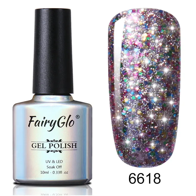 Fairyglo для ногтей лак 10 мл Звездное Bling штамповки Краски, Гель-лак для ногтей, эмаль УФ лак для ногтей удаляющийся замачиванием Гибридный Лаки Нейл-арт ногтей - Цвет: FXJ6618