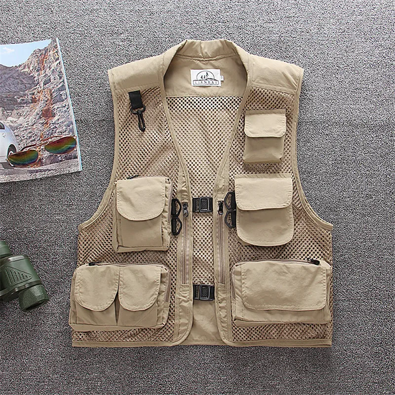 Men's Summer Waistcoat With Many Pockets Photography Mesh Vest 45|Vests ...